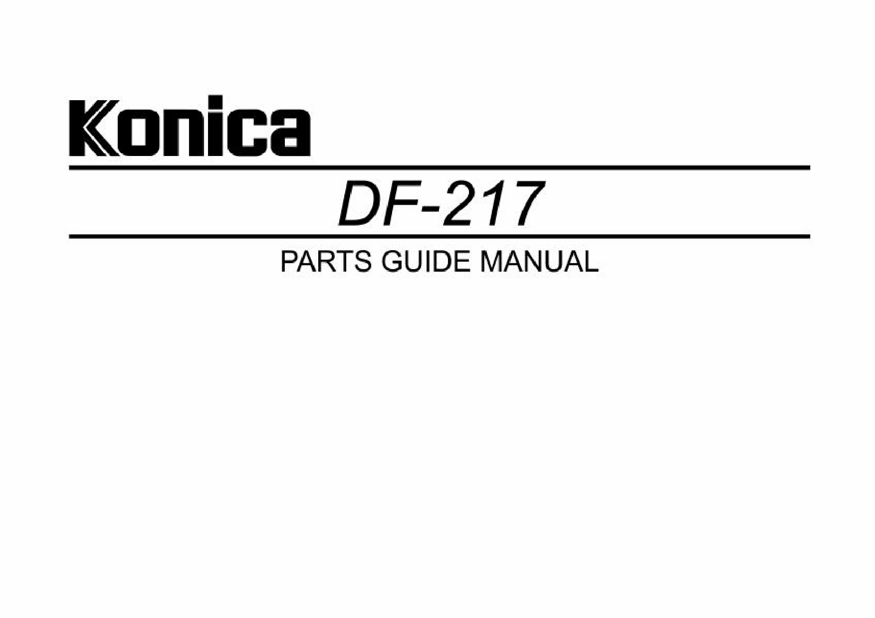 Konica-Minolta Options DF-217 Parts Manual-1